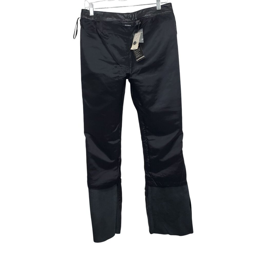 Express Juniors Size 7 8 Pants Leather Flared Vintage Retro Pockets Lined NWT - Picture 4 of 11